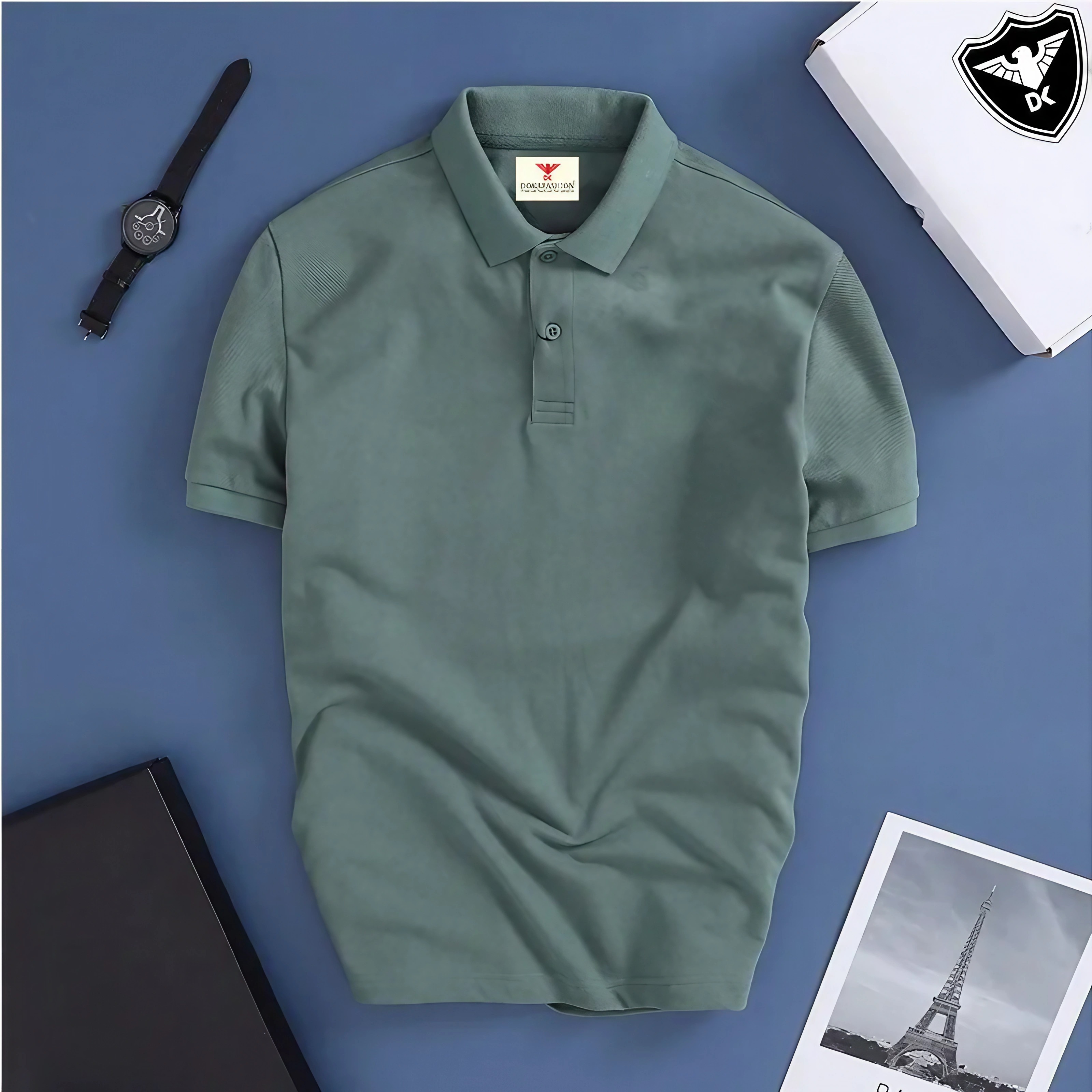 Áo Polo Nam Dokafashion Vải Cotton Cá Sấu Cao Cấp Xuất Xịn Dệt Bo Dày Dặn Chuẩn Form Áo Thun Cổ Bẻ Tay Ngắn - Doka Ezdb01 - Xl - Xanh Cổ Vịt