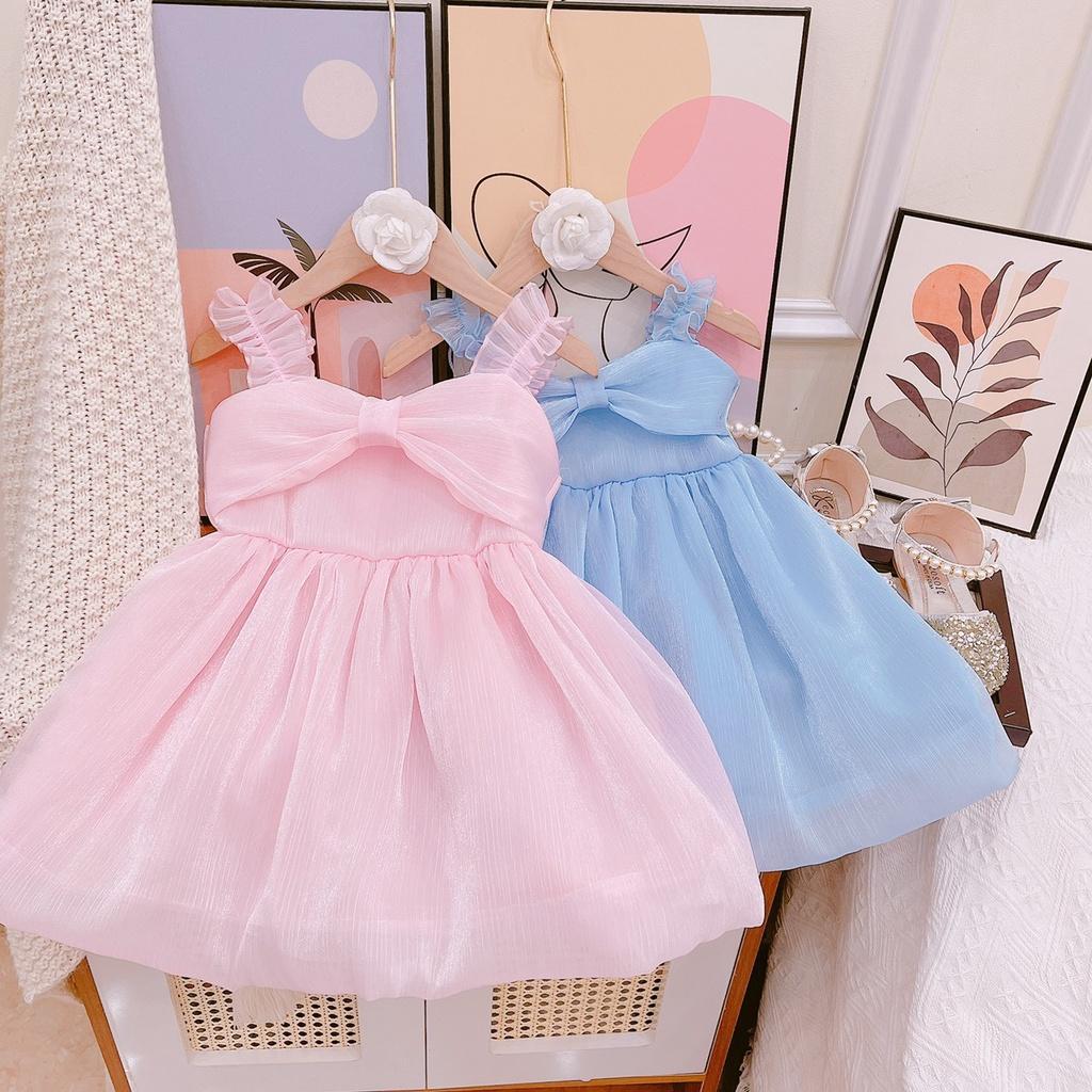 Váy đầm xòe 2 dây siêu xinh, siêu mềm mại cho bé gái 10-22kg