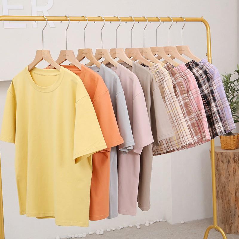 Bộ đồ nữ mặc nhà mùa hè mặc nhà kẻ dễ thương phiên bản Hàn Quốc
