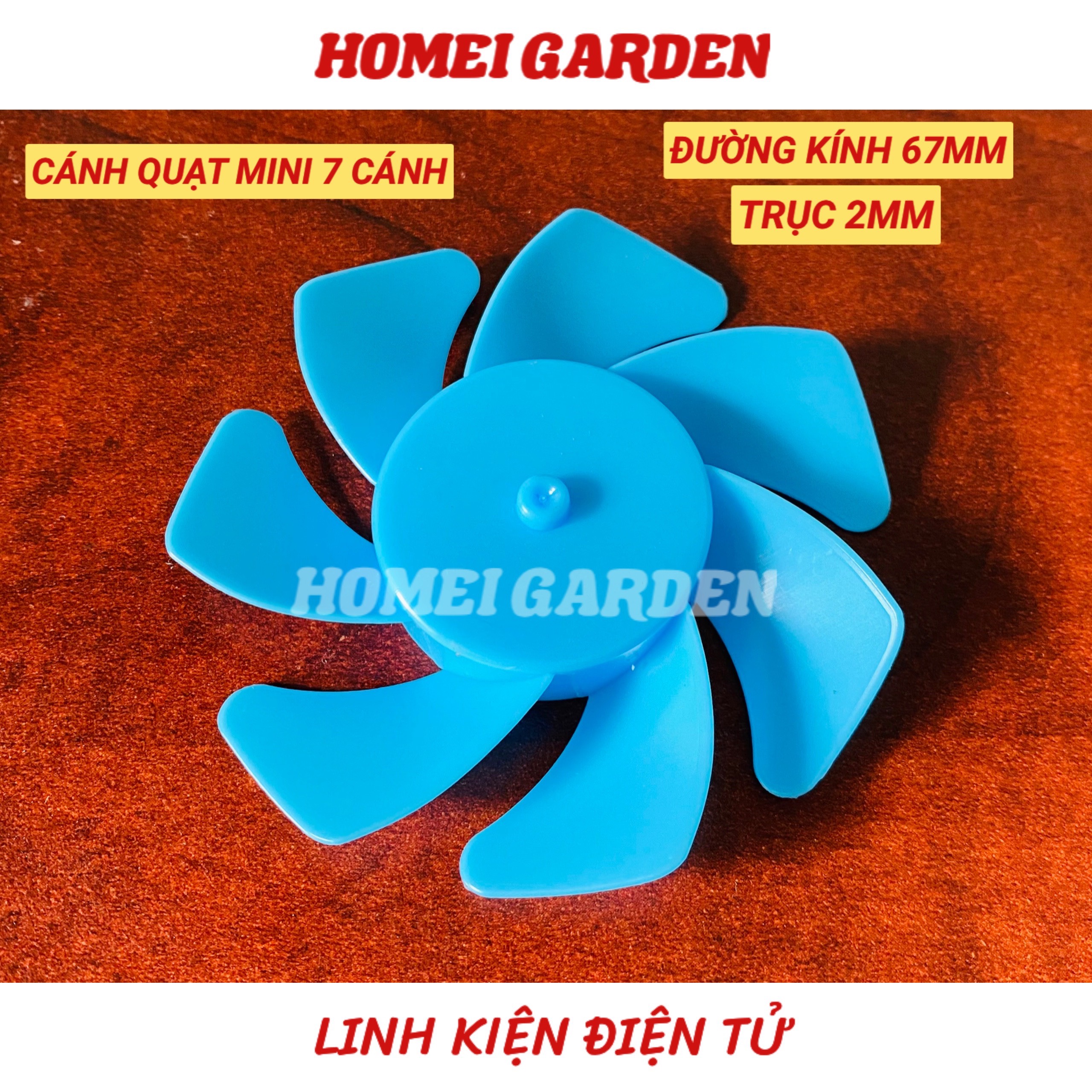 Cánh quạt mini 7 cánh đường kính 67mm trục 2mm hàng xịn - HM0128