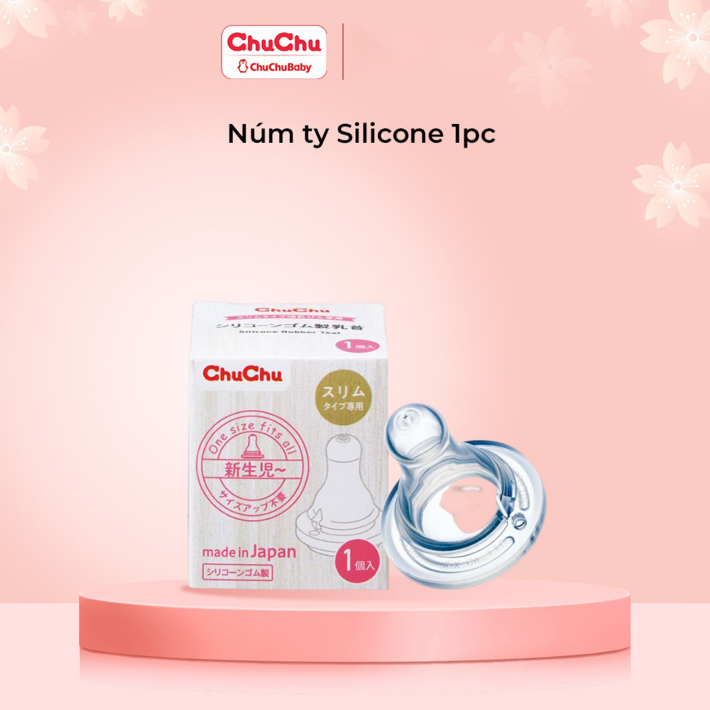 Núm ty silicon chống đầy hơi sặc sữa Chuchu Baby chính hãng