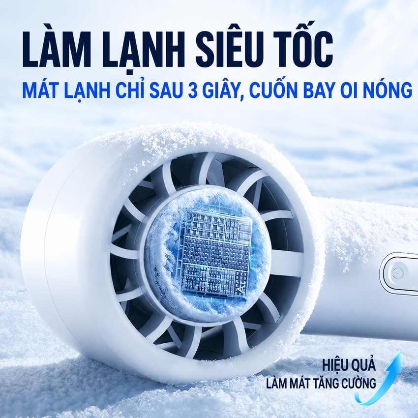 Quạt mini cầm tay USB 5 cấp độ gió, pin 3.000mAh thương hiệu Hà Lan cao cấp Philips ACR2124PPF ACR2124MPF serial 2000 - Hàng chính hãng