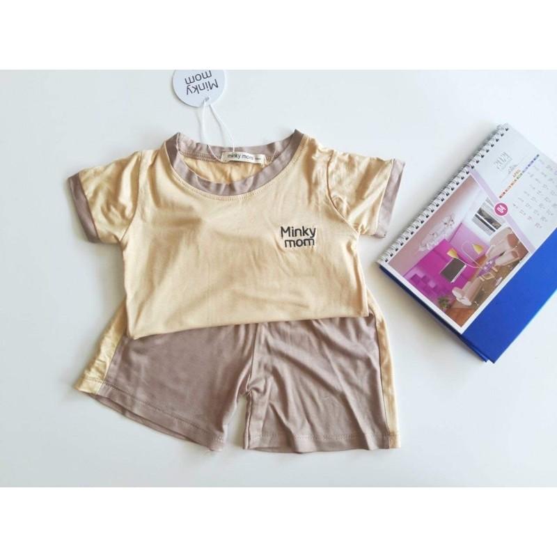 Bộ cộc thêu ngực trơn co giãn,mềm mịn cho bé từ 7-26kg