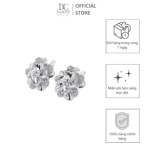 Bông Tai Nữ Bạc 925 Danny Jewelry Xi Bạch Kim Đính Đá CZ NI4GZ012