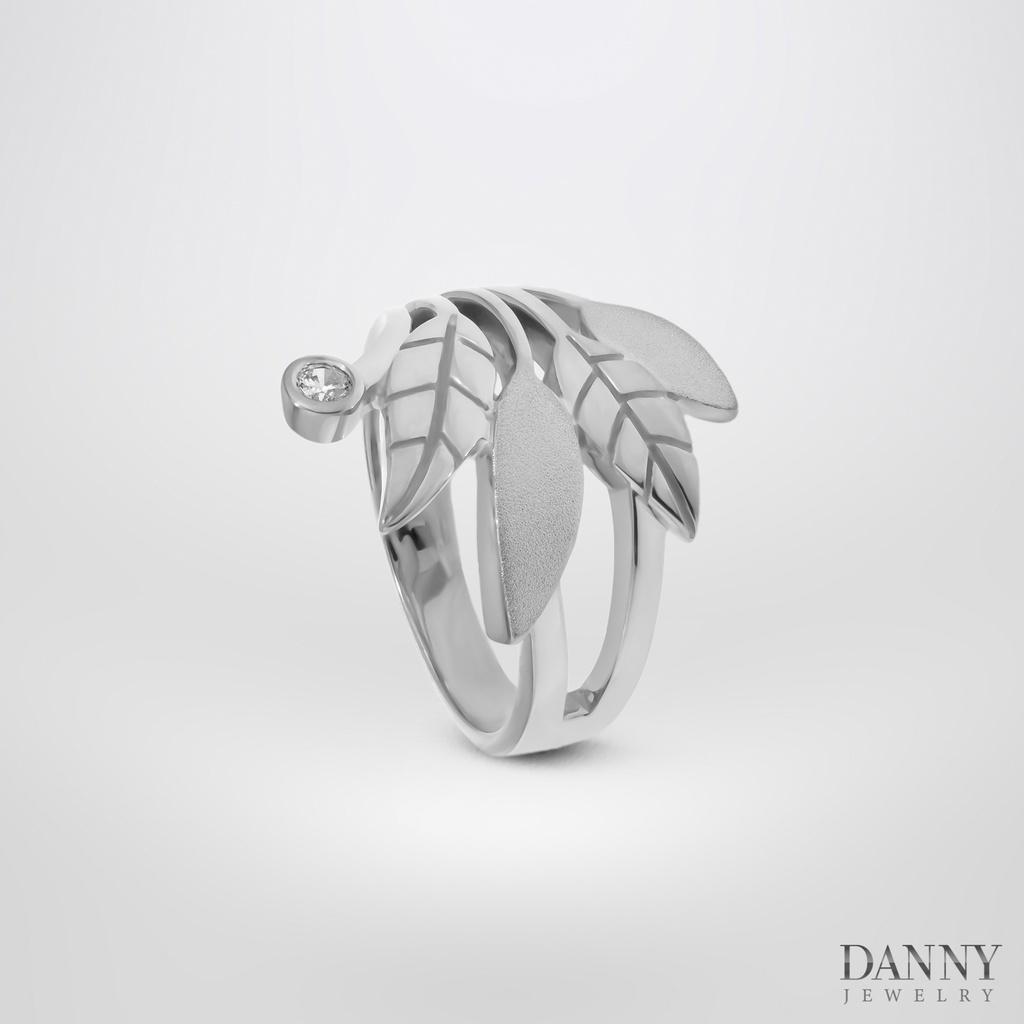 Nhẫn Nữ Danny Jewelry Bạc 925, Hình Lá Nguyệt Quế, Xi Rhodium/Vàng hồng N0033