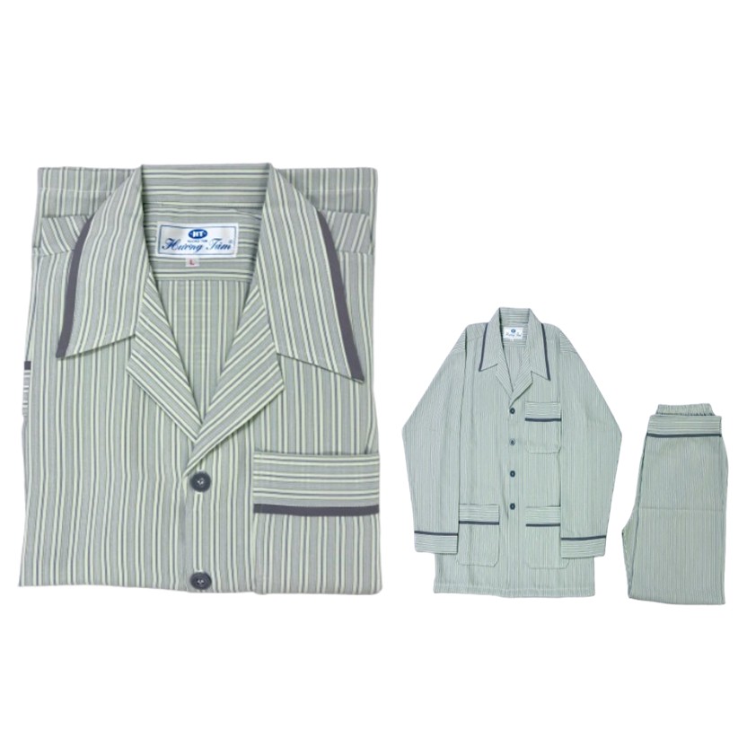 Bộ Pyjama HUONGTAM Lentol tay dài  nam cao cấp(PDT01N19). Chất liệu vải loại tốt:  mềm mại, thoáng mát, không phai màu