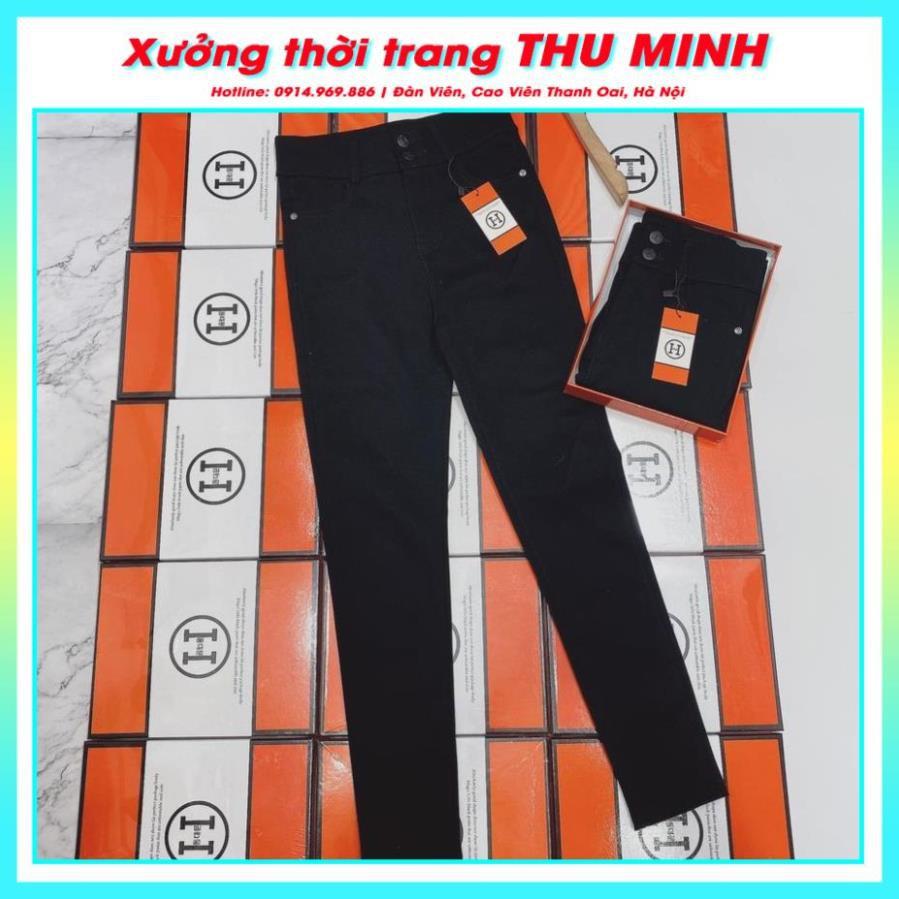 Quần Legging Trơn Cạp Lưng Cao 2 Khuy Chất Kaki Mềm Siêu Co dãn tôn dáng