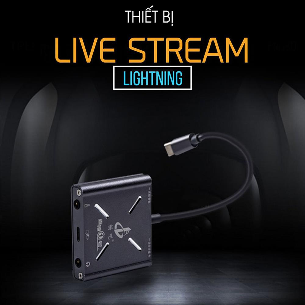 Bộ chuyển đổi Livestream Lightning đa năng (vừa sạc vừa live) dành cho điện thoại Iphone - Dây livestream IP Lighning - Dây livestream hai chiều PK (MONO) - Điều chỉnh được âm lượng ngay trên bộ chuyển đổi - Sạc live iphone