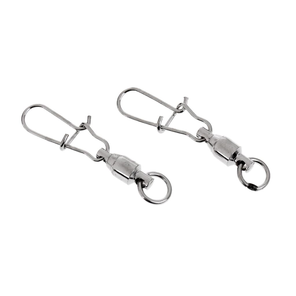 20 Pieces High-strength Fishing Ball Bearing Swivels with Nice Snaps 0#
