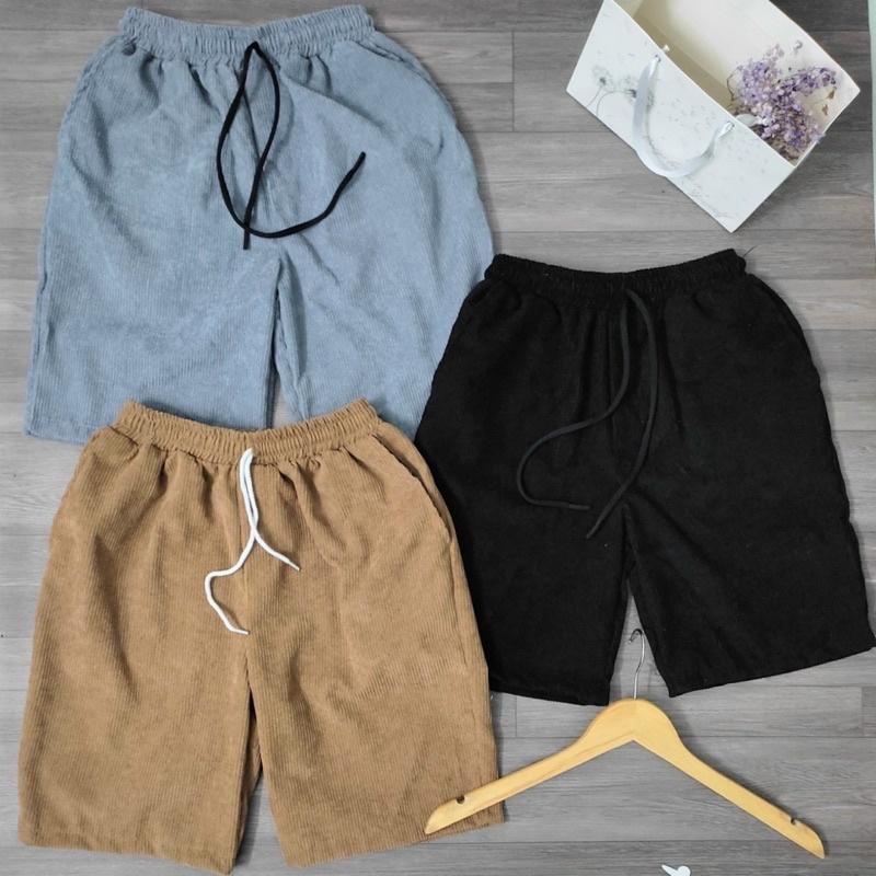 Quần Shorts Nhung gân Nam Nữ Unisex