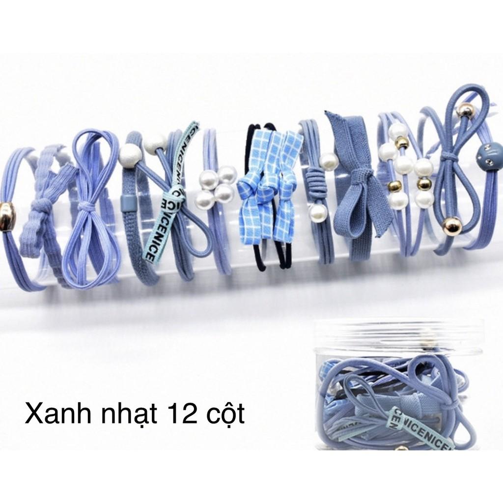 Set 12 Dây Cột Tóc Tạo 12 Kiểu Khác Nhau Phù Hợp Cho Mọi Lứa Tuổi