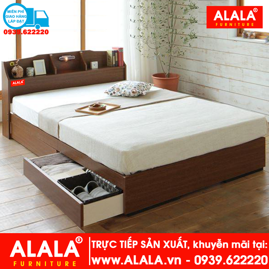 Giường ngủ ALALA18 gỗ HMR chống nước - www.ALALA.vn - 0939.622220
