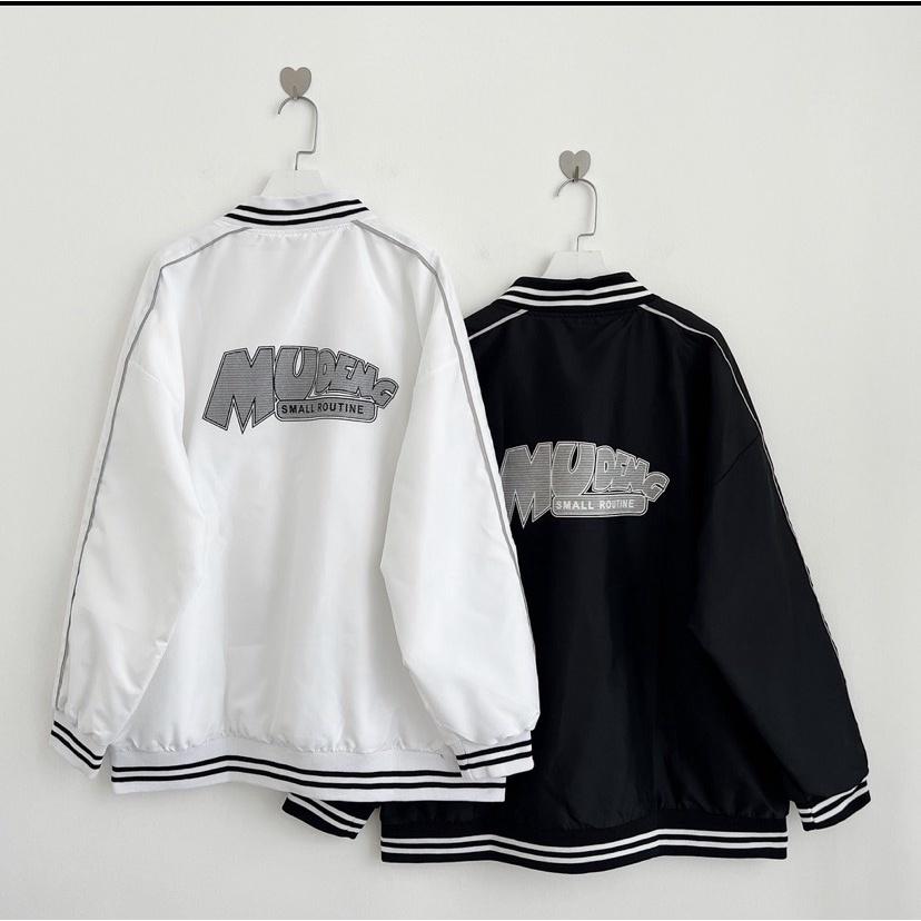 Áo Khoác Dù nam nữ Unisex Kiểu Bomber In Chữ MUDENG Phối Sọc Dạ Quang Phong Cách Hot Trend Mới tpp748