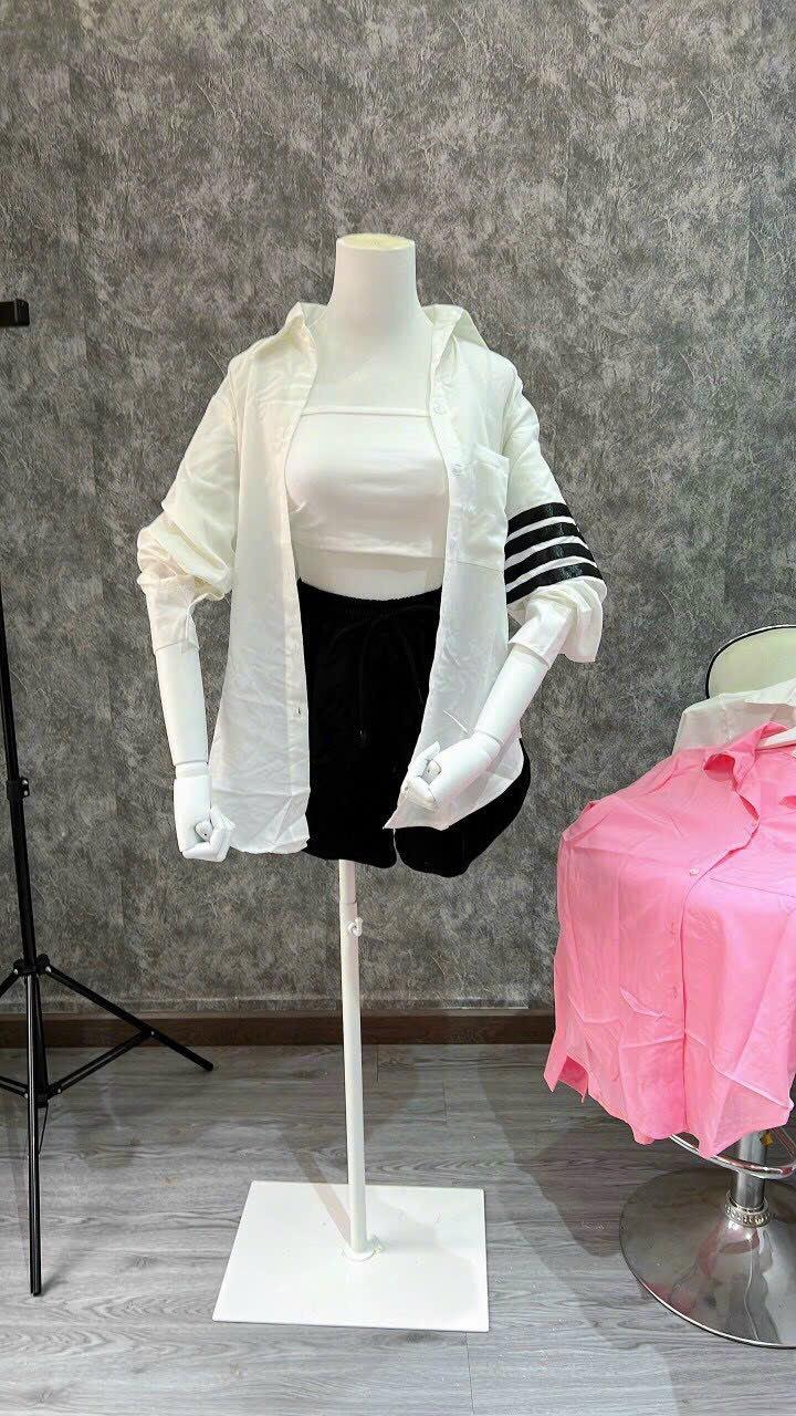 SET ĐI CHƠI, SET 3 MÓN ÁO SƠ MI TAY DÀI MIX ÁO BRA PHỐI QUẦN ĐÙI CỰC THỂ THAO