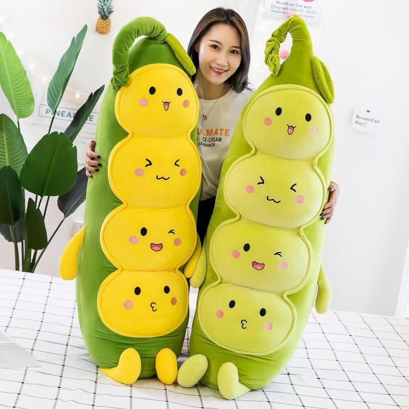 Gấu Bông Hình Hạt Đậu Xanh Cảm Xúc Dễ Thương Cho Các Bé, Chất Vải Mềm Mịn Co Dãn 4 Chiều