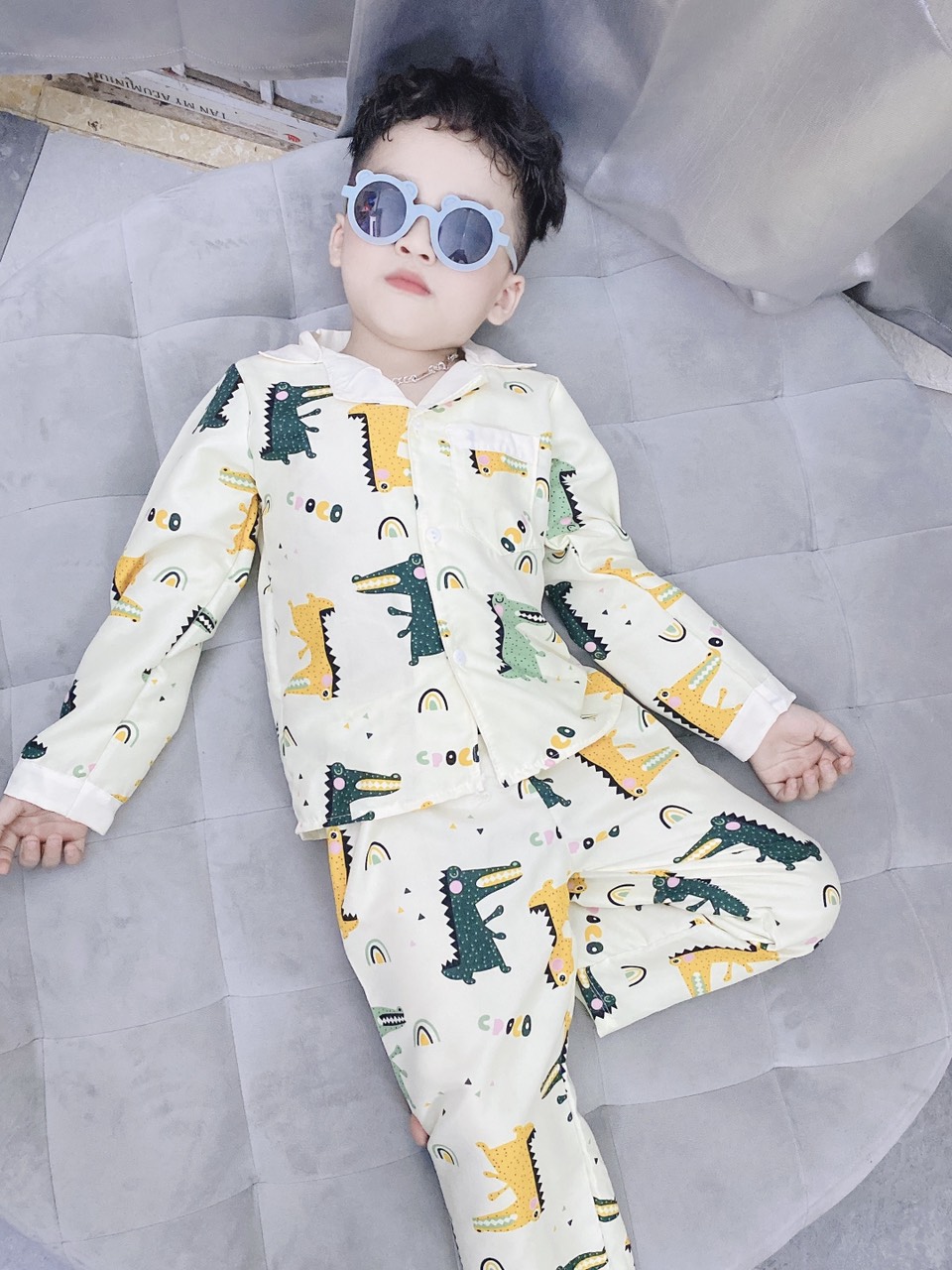 Đồ bộ bé trai, bộ ngủ dài tay pijama cho bé trai size 14-25KG chất kate mềm mịn mát