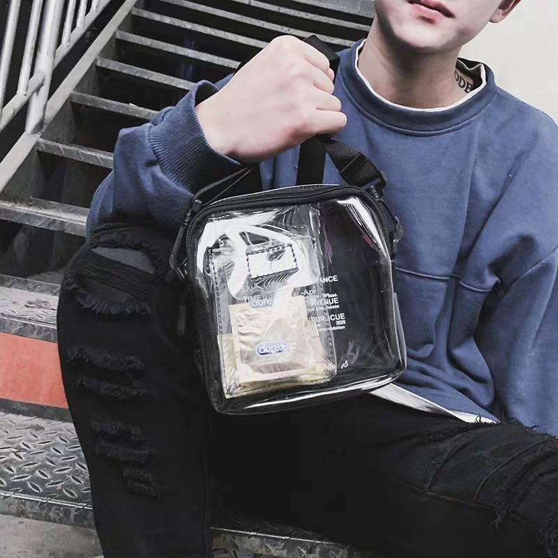 Túi Đeo Chéo Trong Suốt MINIBAG TIME:2020 Unisex (Đen/Trắng