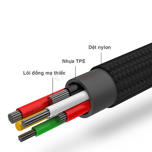 Cáp 3 trong 1 Micro USB - Lightning - USB Type-C Bagi 1.2m CB-AS12 - Hàng chính hãng