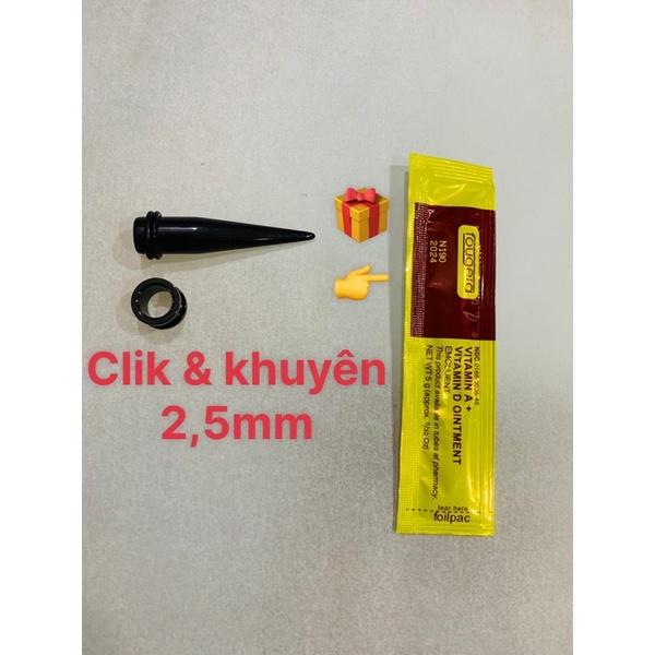 Bộ khuyên tai và clik 2,5mm