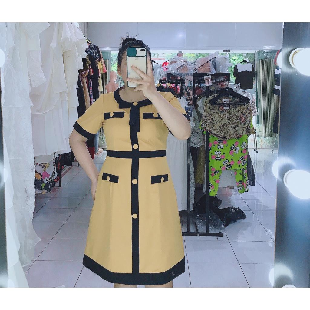 ĐẦM SUÔNG VÀNG VIỀN ĐEN bigsize 60-90kg