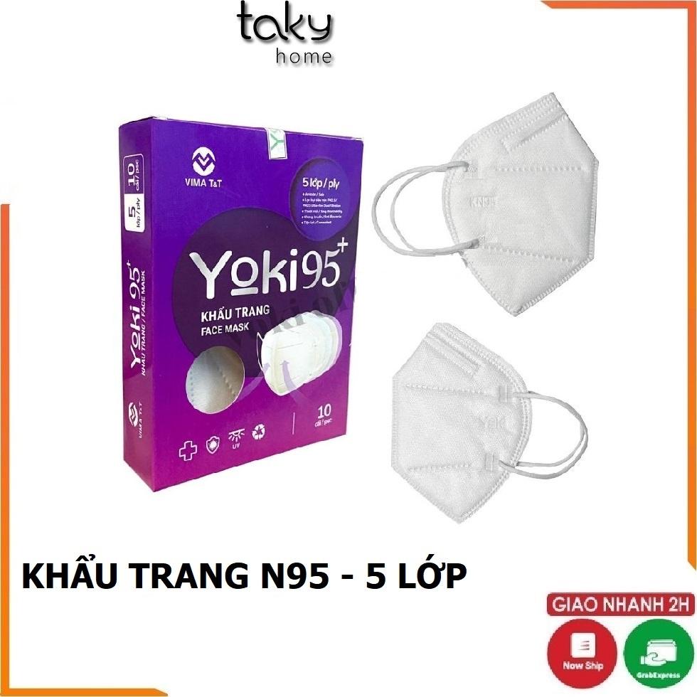 Hộp 10 Cái Khẩu Trang YOKI KN95 + 5 Lớp Kháng Khuẩn Chống Bụi Mịn PM2.5, An Toàn - TakyHome 7795