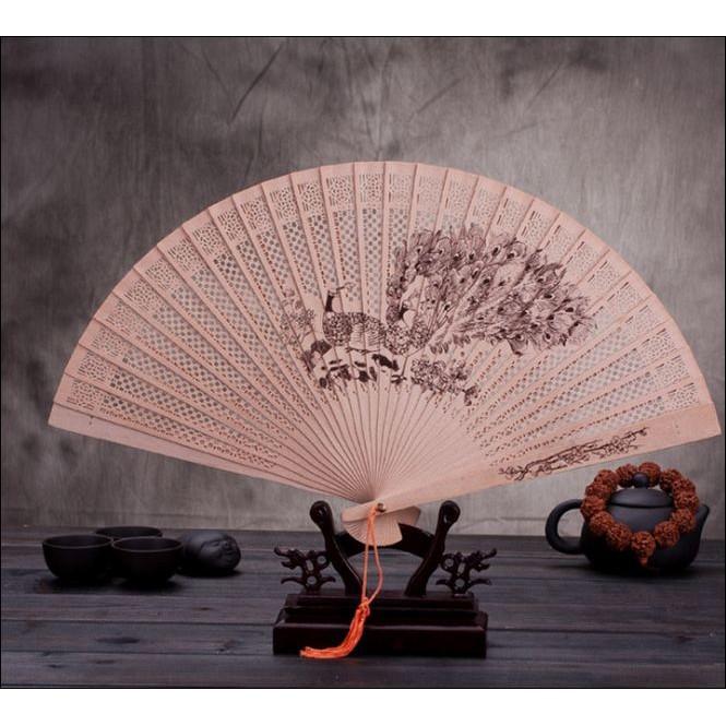 mẫu - Quạt cổ trang nan gỗ quạt xếp cầm tay phong cách Trung Quốc