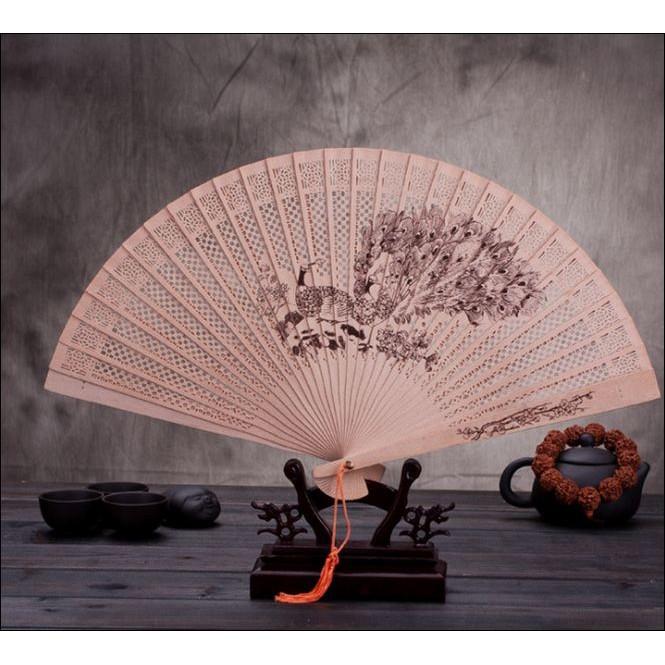 Mẫu - Quạt cổ trang nan gỗ quạt xếp cầm tay phong cách Trung Quốc