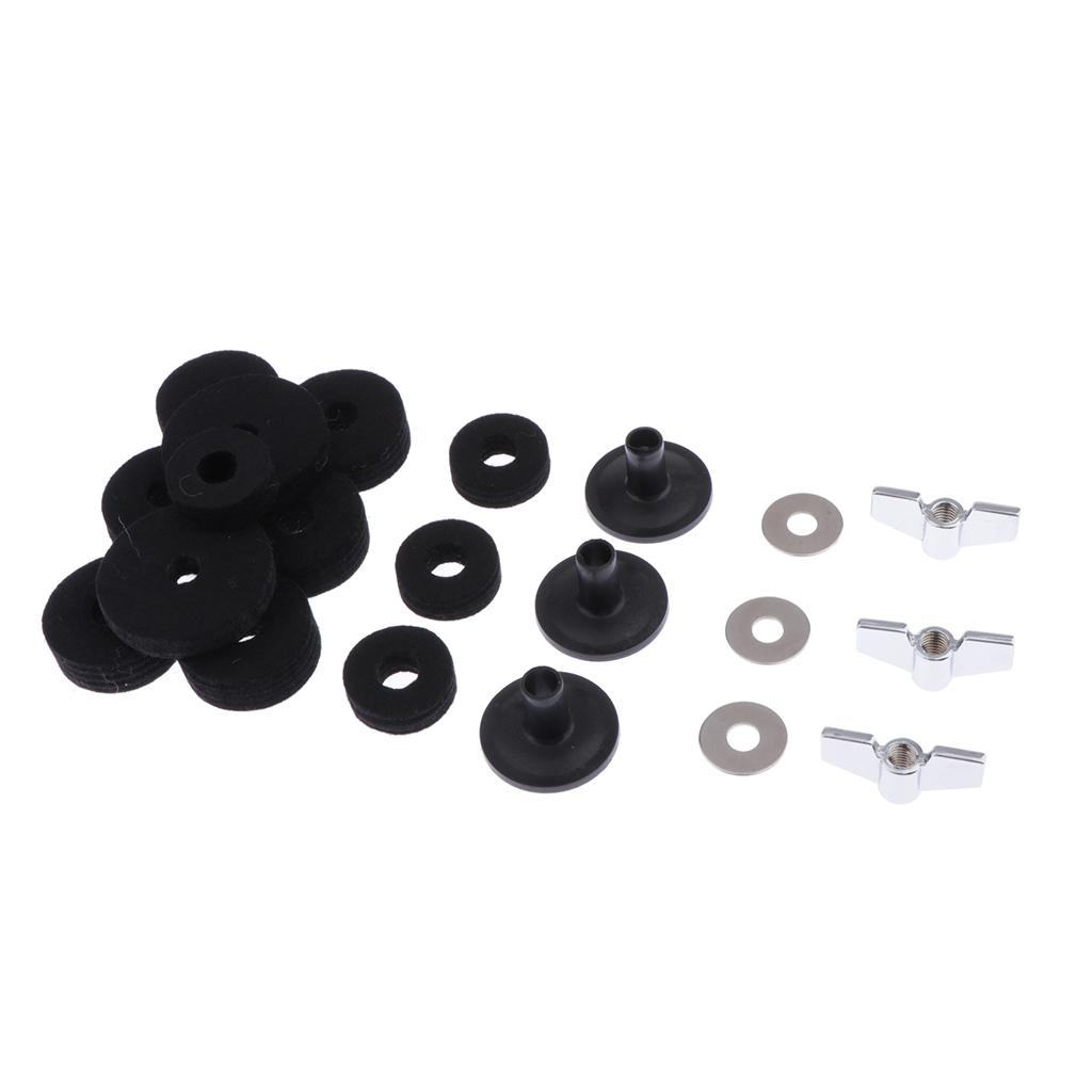 2x Drum Replacement Parts Accessories Cymbal Sleeves Washers Wing Nuts Felts
