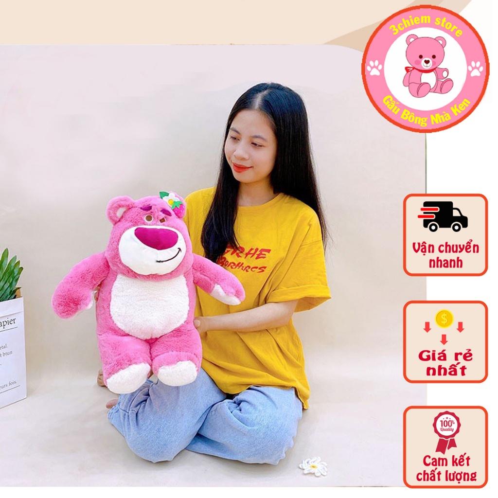 Gấu dâu ️Dáng Dứng nhạt size 105cm cao 90 cm - Gấu Lotso hàng nhập cao cấp có mùi thơm bông mịn