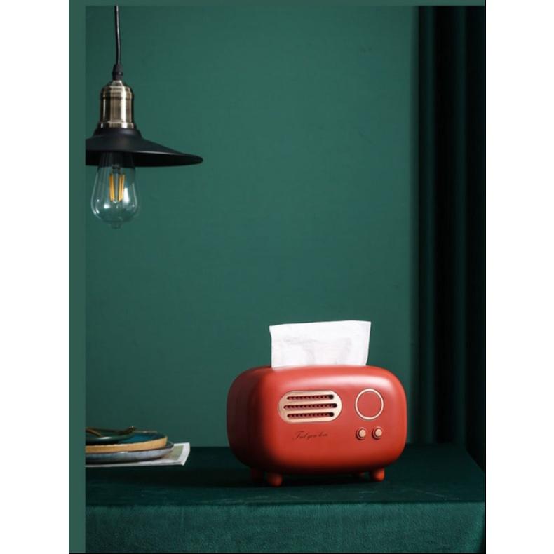 PVN33286 Hộp đựng khăn giấy để bàn hình radio cao cấp phong cách vintage - Radio Tissue Box T2
