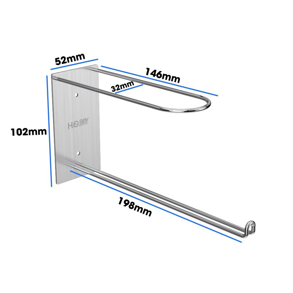 Giá treo móc phơi, kẹp quần áo Inox 304 dán tường gạch men - 2 tầng Inox 304 không rỉ sét kèm keo dán tường siêu dính - HOBBY GPM1