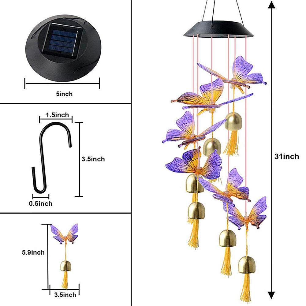 Đèn treo chuông gió năng lượng mặt trời cho cửa sổ sân vườn nhà