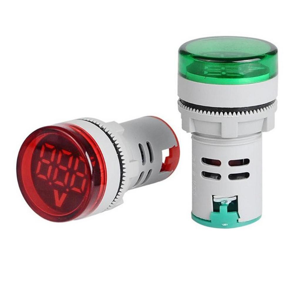 2xVoltmeter AC 12-500V Voltage Meter Power Monitor LED Indicator Green