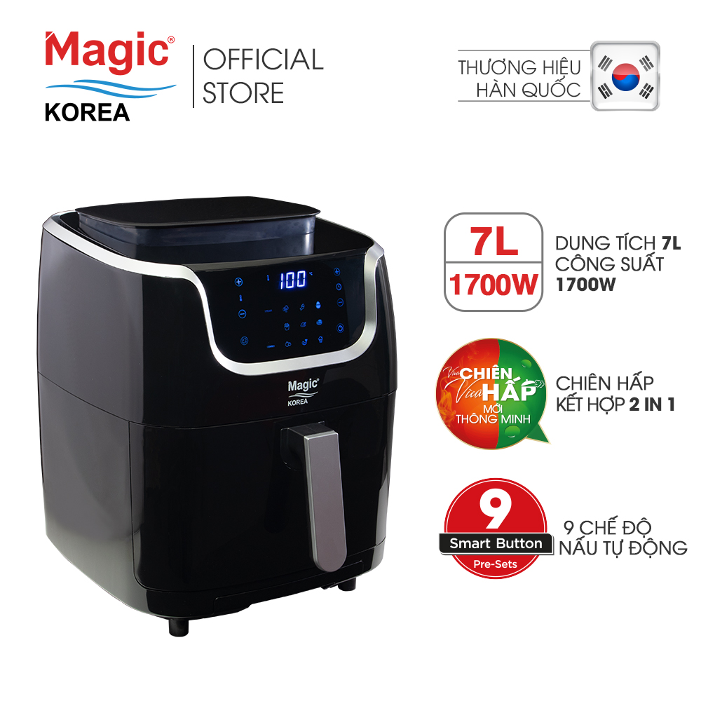 Nồi chiên không dầu kết hợp hấp Magic Korea A700 7L - Hàng chính hãng