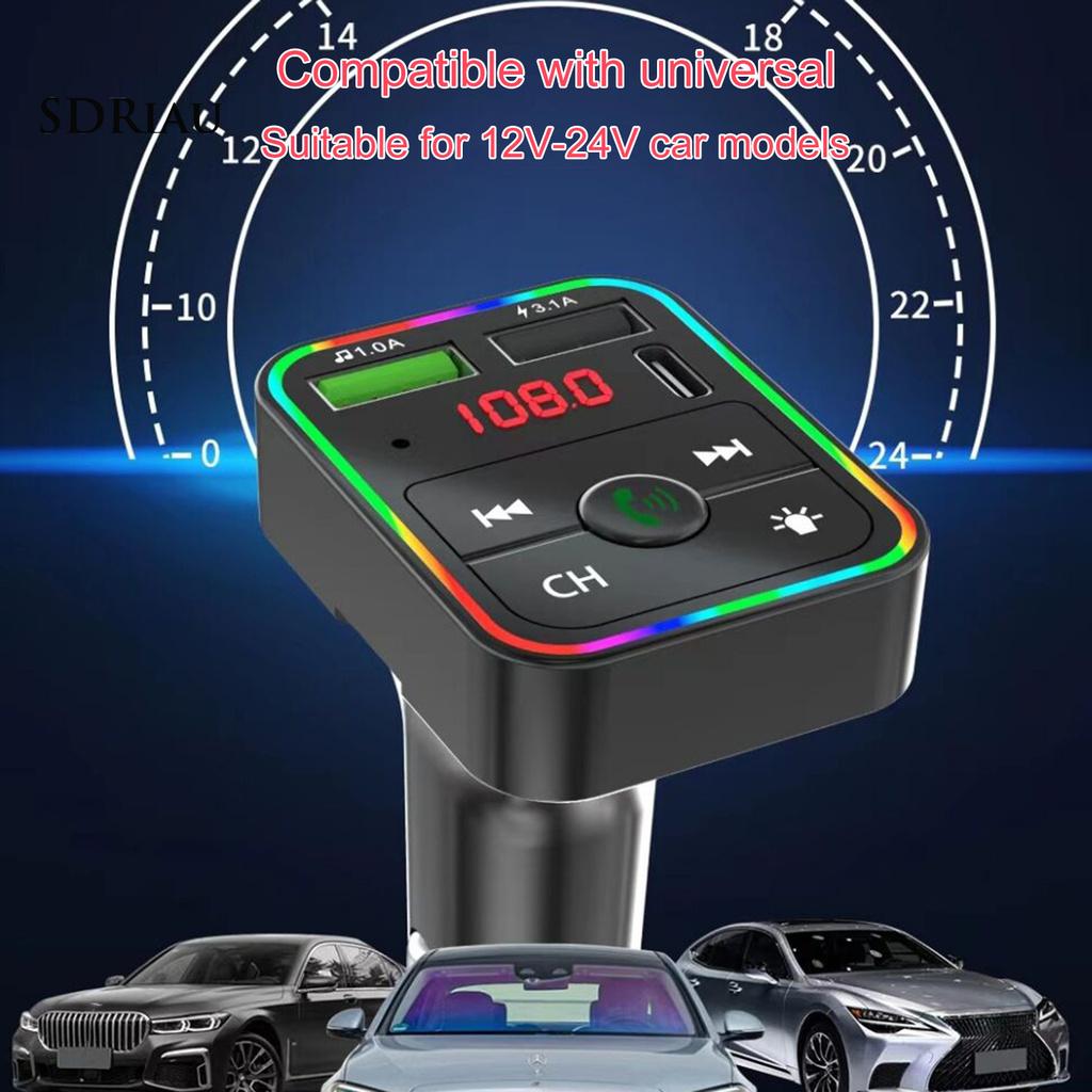 *QXDZ* 12V/24V Universal Dual USB Bluetooth 5.0 FM Transmitter MP3 Music Player Fast Charging Charger for Car Auto