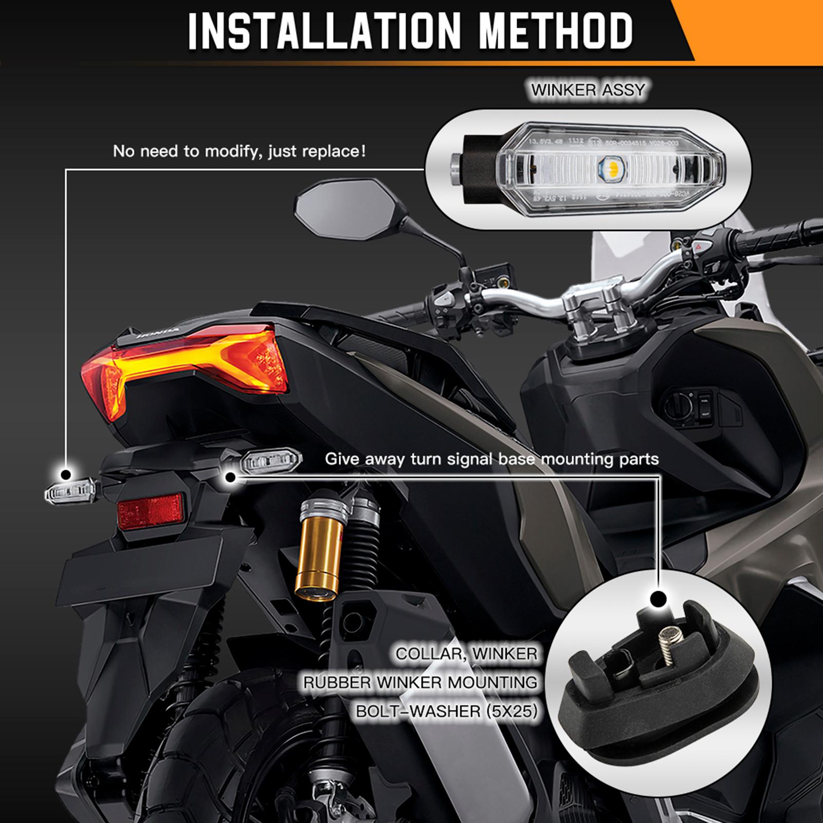 2pcs LED Turn Signal Indicator Replacement for HONDA CLICK 125 I CLICK 150 I VARIO 125 VARIO 150 WINNER 150 X X-ADV 150 Motorcycle