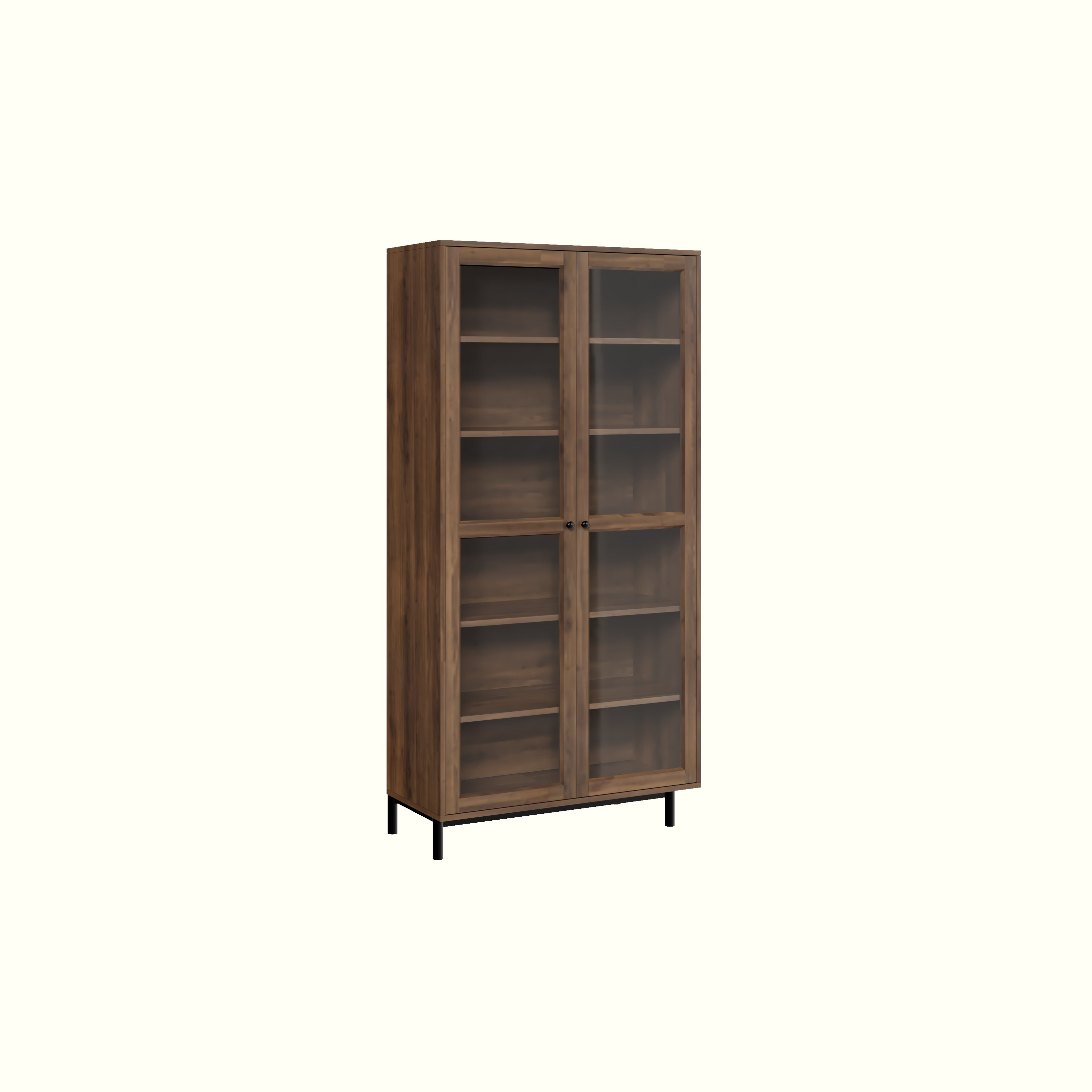 [Happy Home Furniture] CATY , Kệ sách 6 tầng cửa kính - chân sắt ,  90cm x 39cm x 180cm (DxRxC), KSA_021