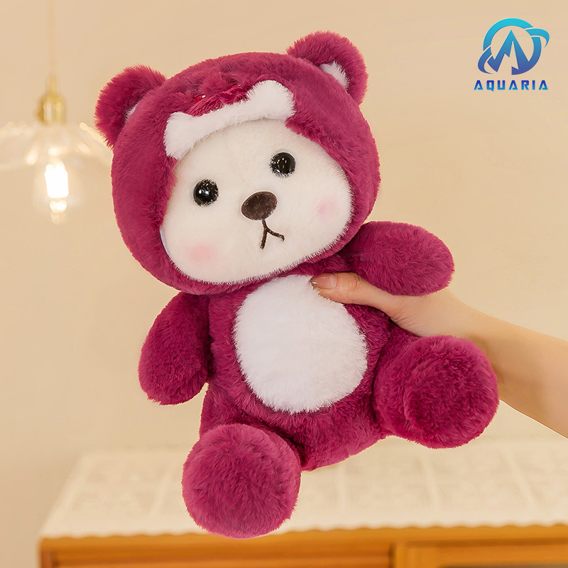 Gấu Bông Gối Ôm Thú Bông, Nhồi Bông Lena Đội Mũ Cosplay Lotso Siêu Dễ Thương Hot Hit 28cm