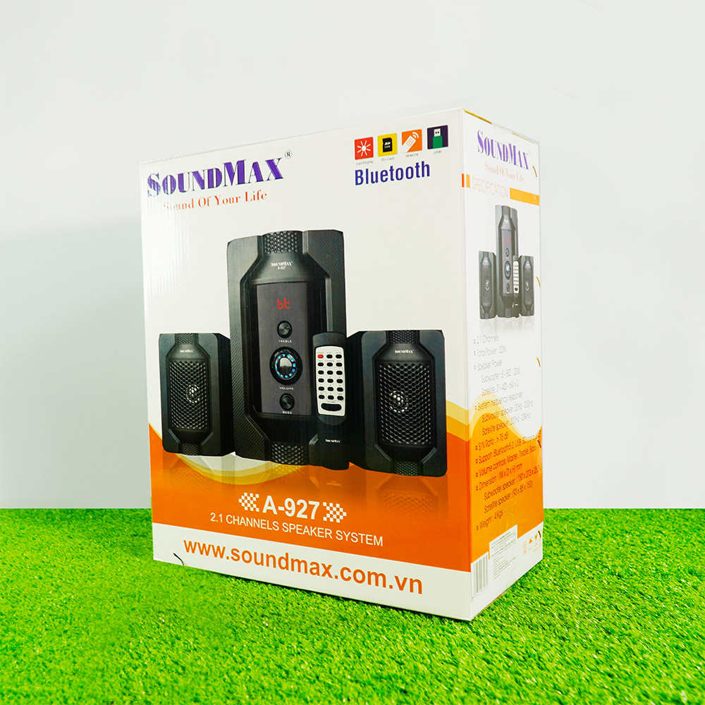 [Hàng chính hãng] Loa vi tính 2.1 kênh SoundMax A-927 | Loa bluetooth SoundMax A927 | Có remote - Loa Nghe Nhạc - Hàng Chính Hãng