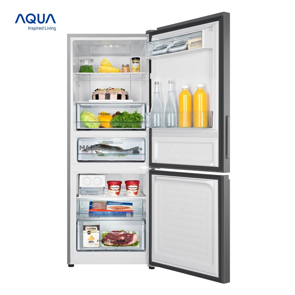 Tủ lạnh ngăn đông dưới Aqua 260 Lít AQR-I298EB(BS) - Hàng chính hãng - Chỉ giao HCM, Hà Nội, Đà Nẵng, Hải Phòng, Bình Dương, Đồng Nai, Cần Thơ