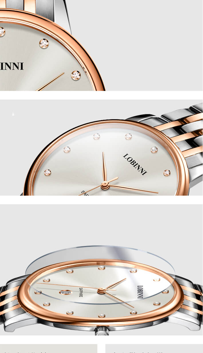 Đồng hồ nam Lobinni L3010-5 chính hãng Thụy Sỹ ,Kính sapphire ,chống xước ,Chống nước 30m,mặt trắng vỏ vàng hồng dây kim loại thép không gỉ 316L,Máy điện tử (Quartz) ,Bảo hành 24 Tháng,thiết kế đơn giản ,trẻ trung và sang trọng