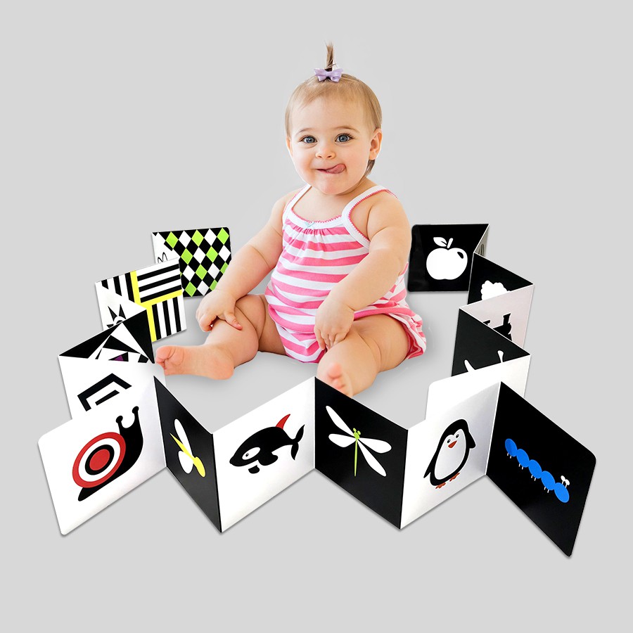 Thẻ kích thích thị giác cho bé từ 0 - 3 tuổi - Đồ chơi cho bé sơ sinh kích thích thị giác và phát triển não bộ chất liệu giấy chống thấm nước bền đẹp