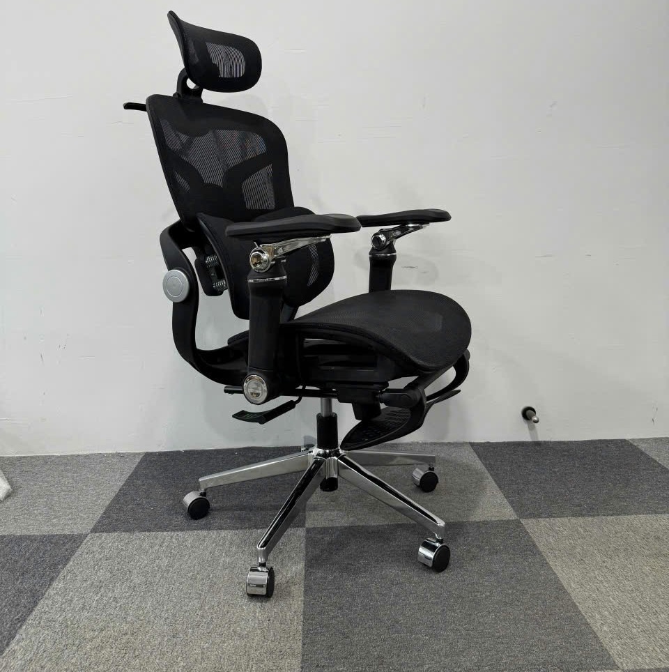 Ghế Công Thái Học Cao Cấp New Beginning 816-5 – Tựa Đầu, Đỡ Lưng, Gác Chân, Massage & Thông Gió