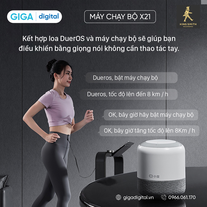 Máy chạy bộ thông minh Kingsmith X21 Bản Quốc Tế - TRX21F Hàng Chính Hãng