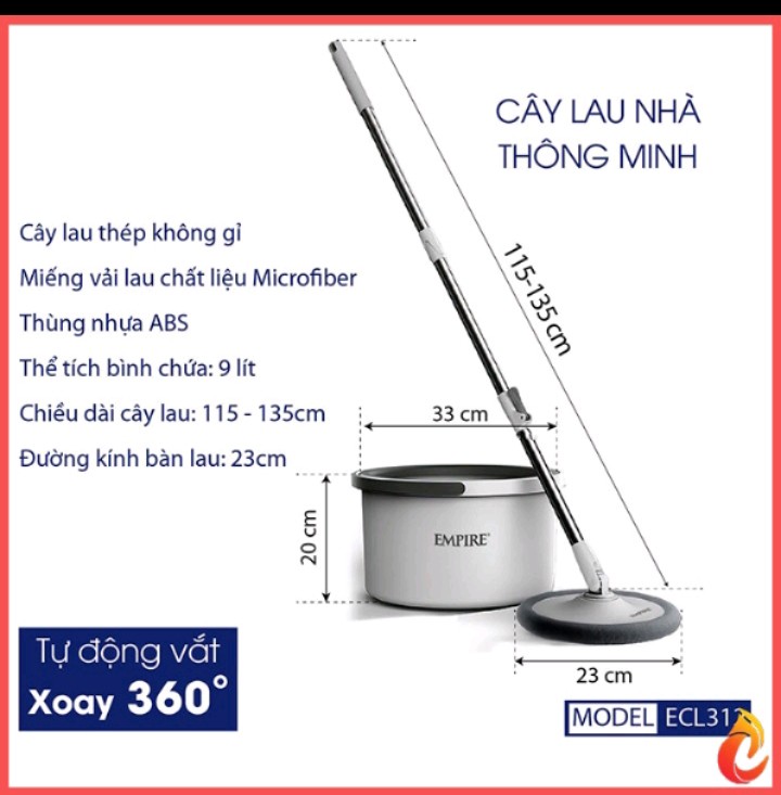 Bộ lau nhà tách nước bẩn thông minh K9