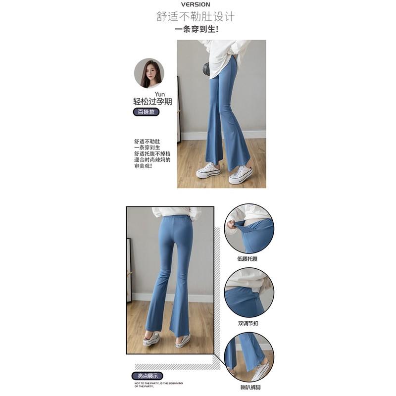 Quần bầu cotton ống loe cạp thấp kèm video