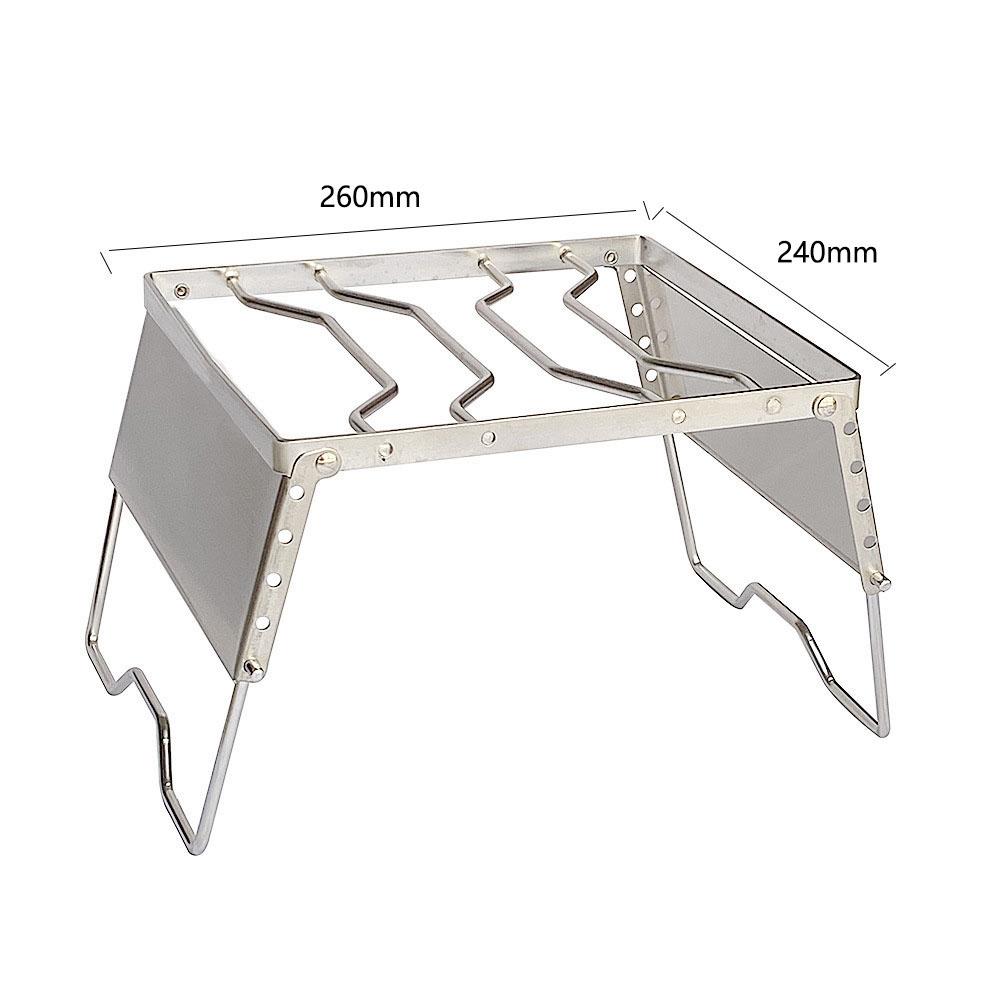 Stainless Steel Folding Lifting Windproof Grill 5 Level Height Adjustable Outdoor Stoves Bracket Camping Picnic Pot Rack