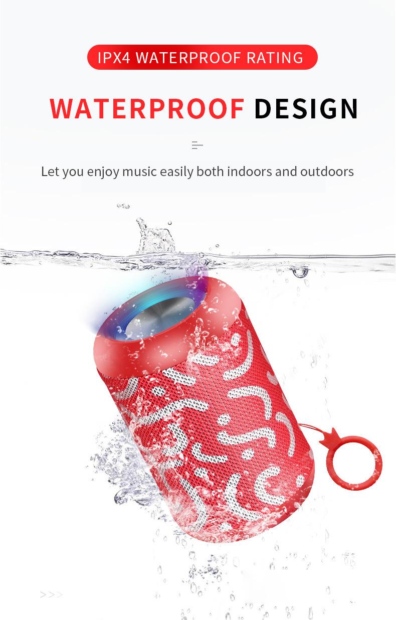 Loa không dây Bluetooth Âm thanh chống nước TWS Kết nối Bluetooth 5.0 Âm thanh vòm Cuộc gọi rảnh tay Thẻ TF Đài FM Loa AUX Màu sắc: Đỏ