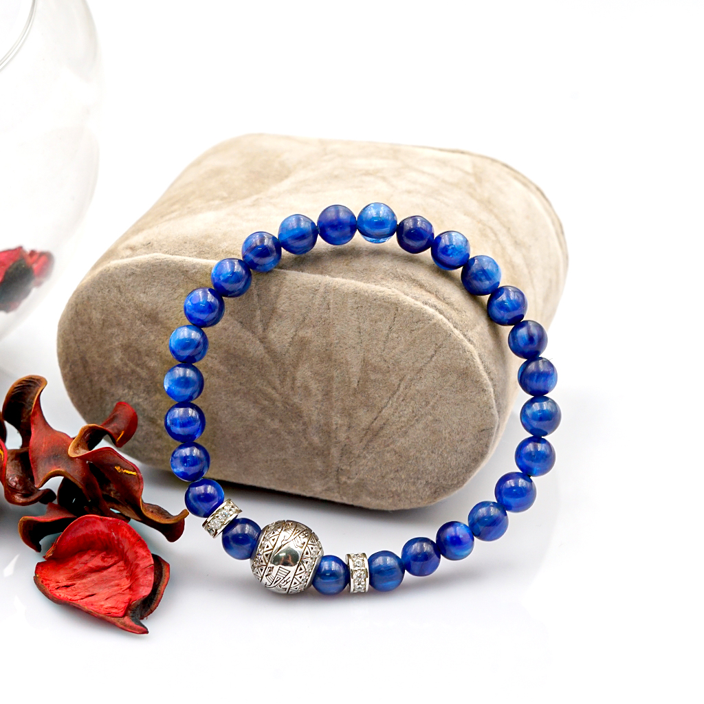 Vòng tay Kyanite 6 mm + Hạc