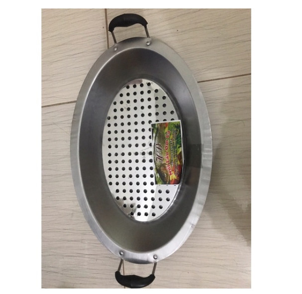 KHAY CÁ CHÉP OM DƯA INOX CÓ VỈ ĐÁY CHỐNG CHÁY KÉT, DÍNH SÁT,... TAY CẦM CÁCH NHIỆT AN TOÀN, PHÙ HỢP CHO MỌI LOẠI BẾP